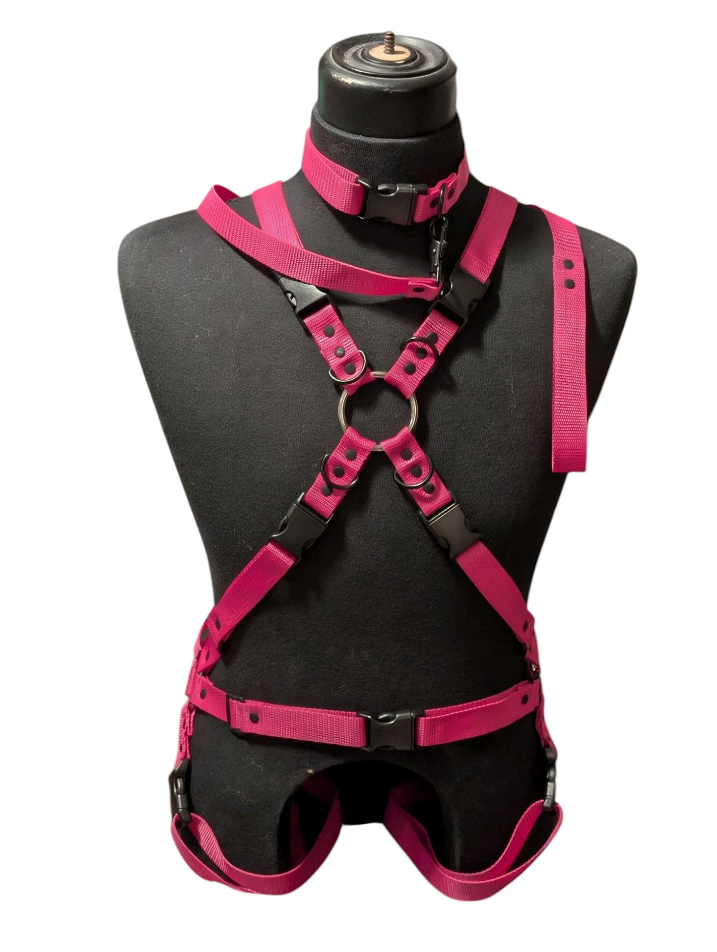HOT PINK WITH BLACK RIVIOTS FULL BODY X