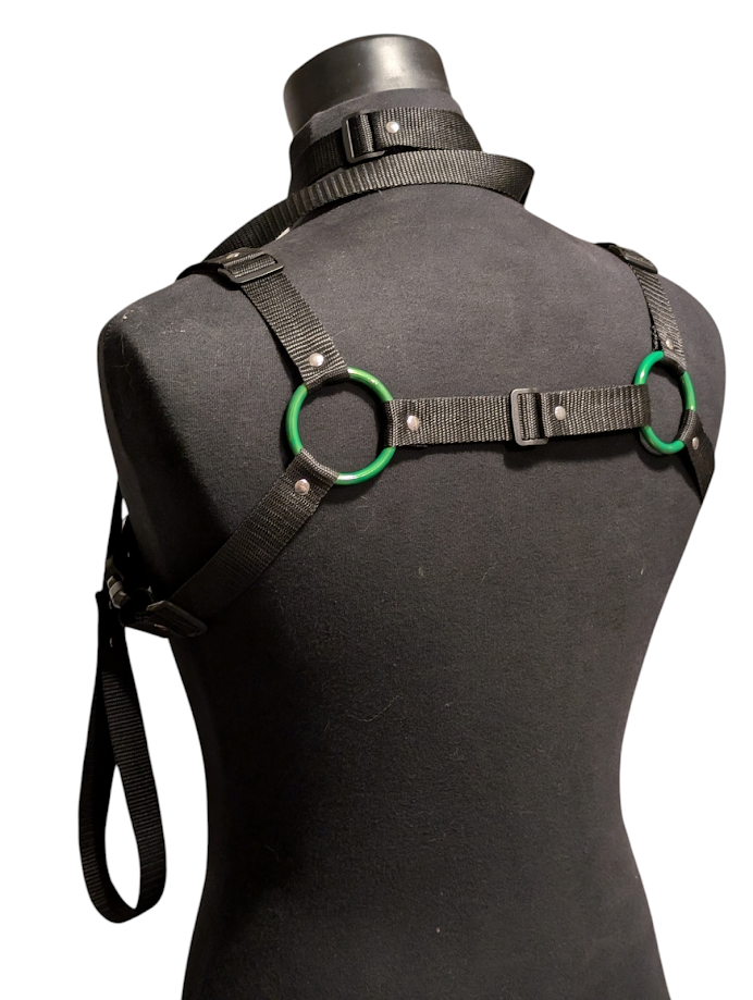 WICKED Green and Black Bulldog Harness Set
