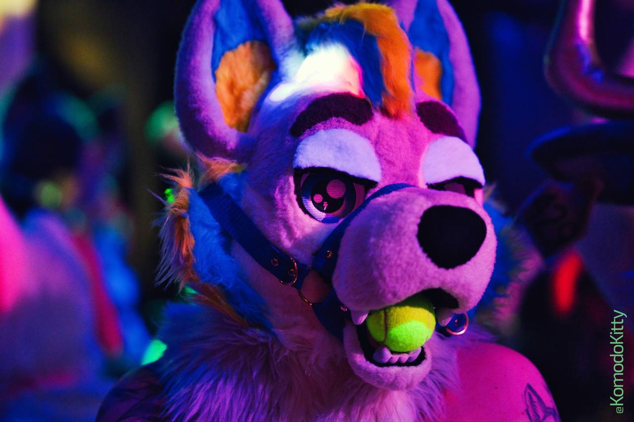 HOT PINK tennis-ball Fursuit Muzzle
