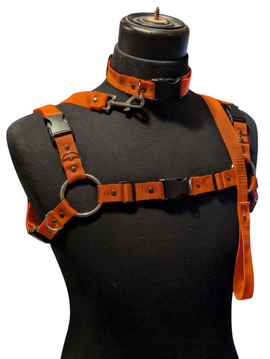 NEON ORANGE Bulldog Harness Set