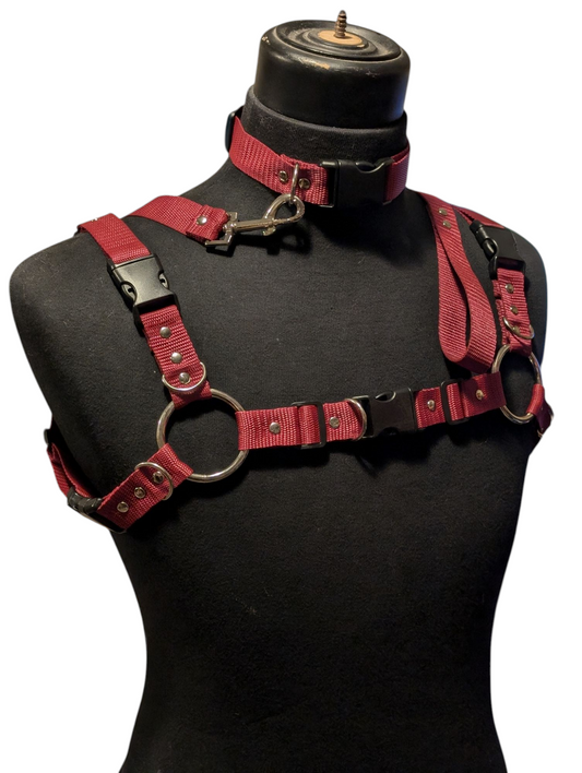 BURNT MAROON Bulldog Harness Set