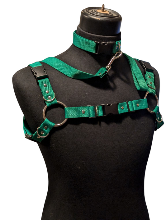 FOREST GREEN Bulldog Harness Set