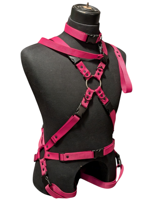HOT PINK WITH BLACK RIVIOTS FULL BODY X