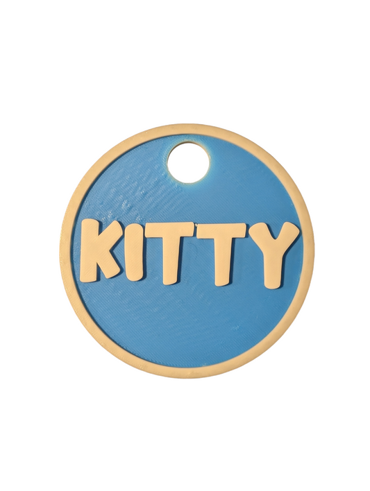 BLUE KITTY Fursuit Collar Tag