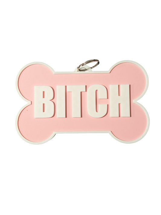 PINK BITCH Fursuit Collar Tag