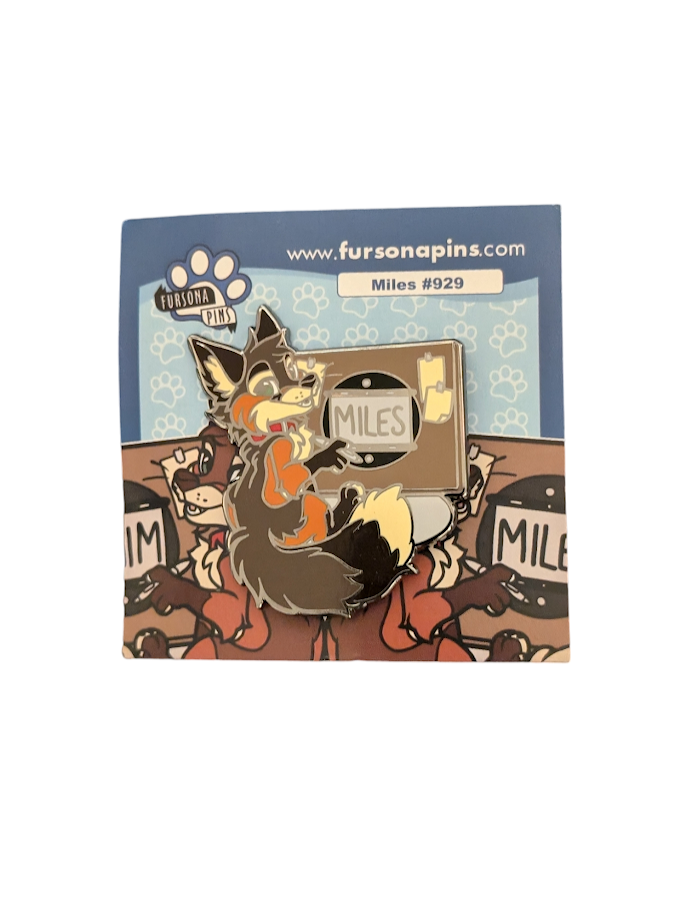 MILES THE FOX FURSONA PIN